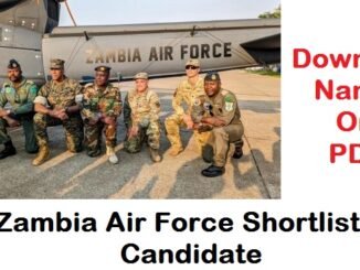 Zambia Air Force Shortlisted Candidate